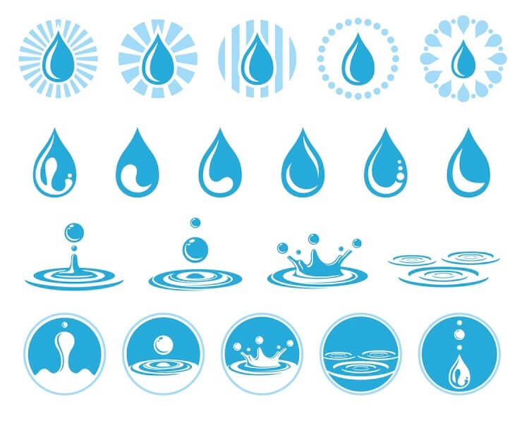 Water drops set of logo