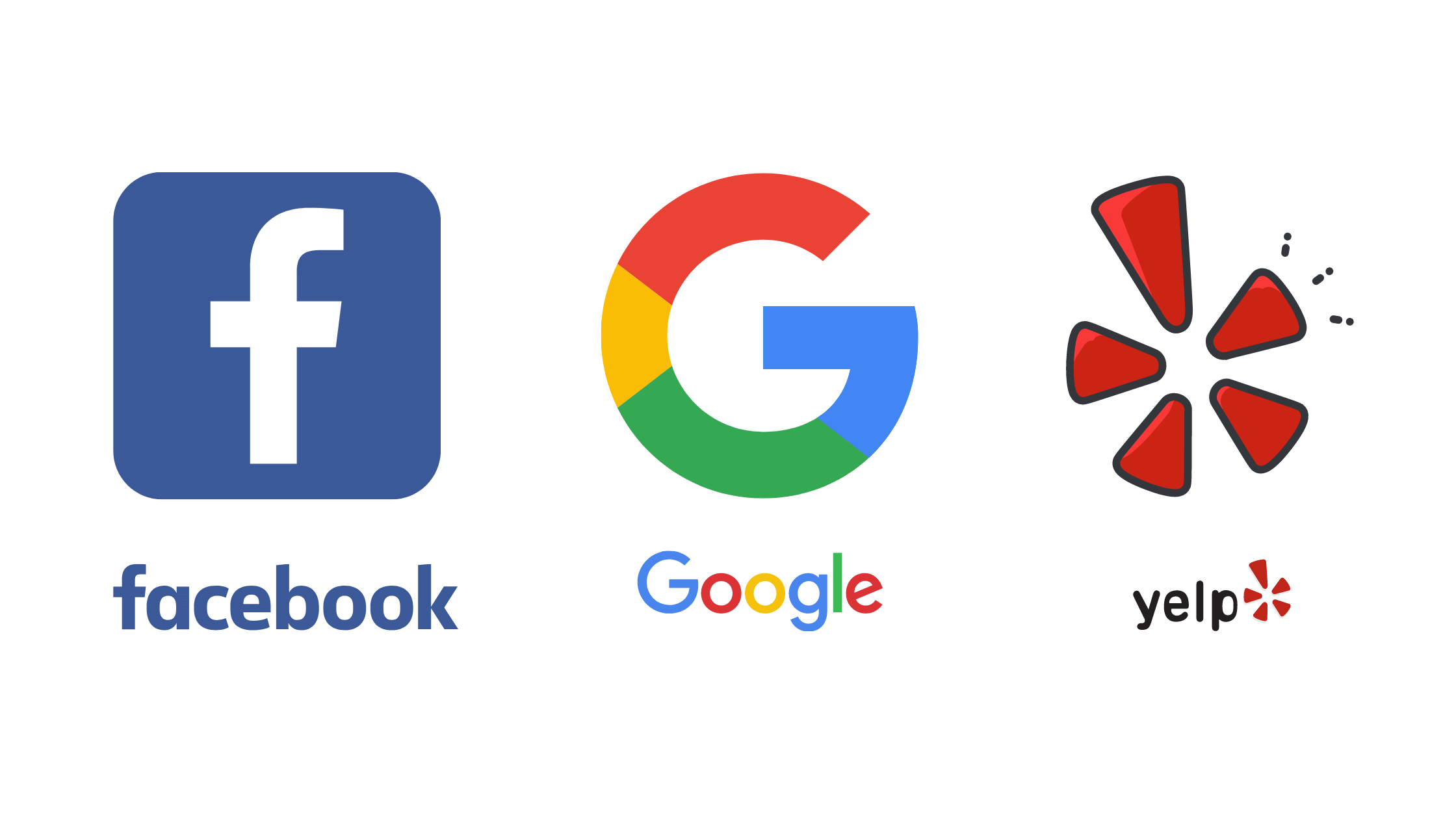 Yelp, Google My Business, and Facebook