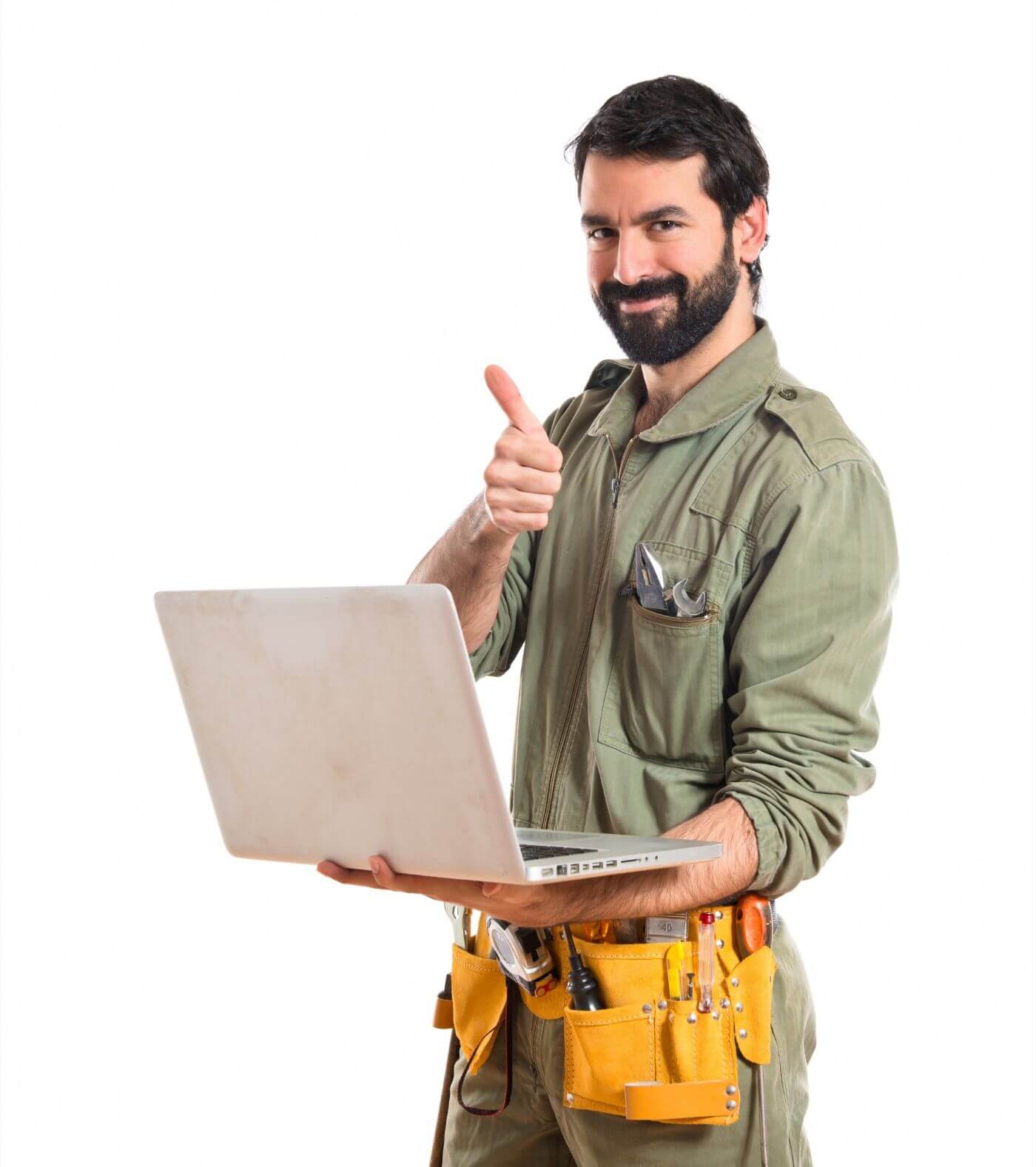 Plumber with laptop